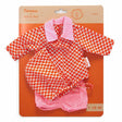 POMEA Puppenkleidung Pépin: Oranges Hemd mit geometrischem Muster und rosa Hose ; Pomea Puppenkleidung Pépin orange-rosa Set mit Mütze und Shorts ; POMEA Puppenkleidung Pépin: Orange Tunika, rosa Shorts und Mütze ; POMEA Puppenkleidung Pépin orange-weiß kariert mit rosa Mütze und Shorts