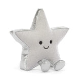 Jellycat Amuseables Silver Star Plüschtier mit lächelndem Gesicht