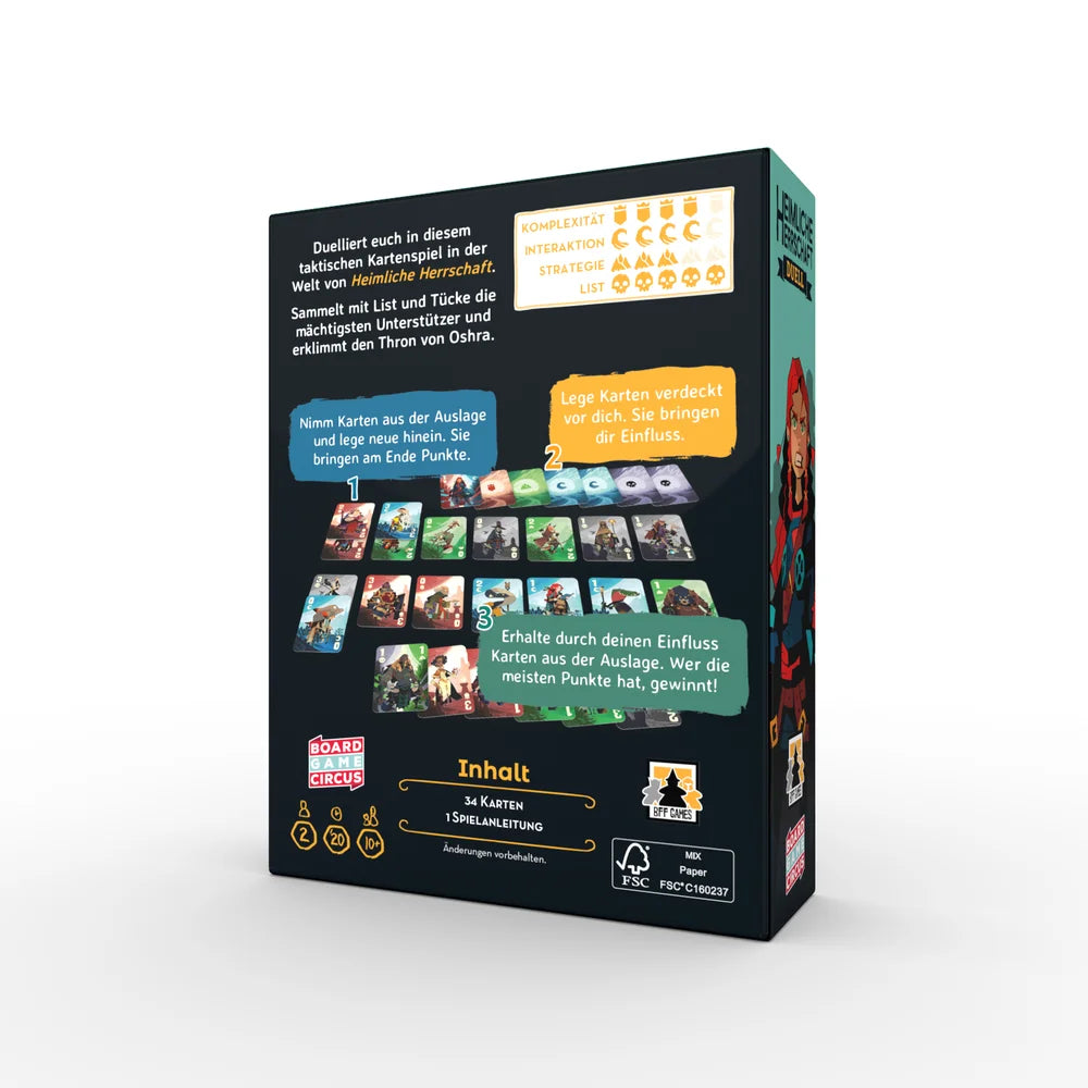Board Game Circus | Heimliche Herrschaft Duell - Kartenspiel - Verpackung schwarz