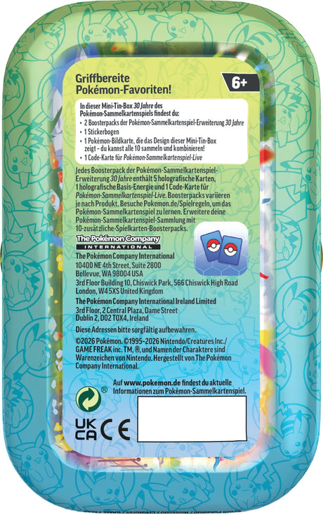Pokémon-Sammelkartenspiel: Mini-Tin 30 Jahre