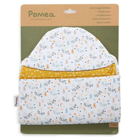 POMEA Puppen Schlafsack Rabbits mit Kaninchen-Muster und gelbem Band ; POMEA Puppen Schlafsack Rabbits mit Hasen-Muster gelb weiß ; POMEA Puppen Schlafsack Rabbits mit Mütze für 30 cm Puppen ; POMEA Puppen Schlafsack Rabbits mit Häschen-Muster, weiß