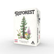 Reforest Brettspiel Verpackung mit Baum und Wildblumen Illustration
