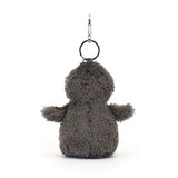 Grauer flauschiger Pinguin Schlüsselanhänger mit schwarzem Ring von Jellycat