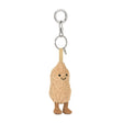 Jellycat Amuseables Erdnuss Schlüsselanhänger mit Smiley-Gesicht und Metallring