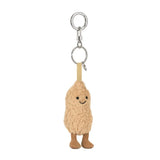 Jellycat Amuseables Erdnuss Schlüsselanhänger mit Smiley-Gesicht und Metallring