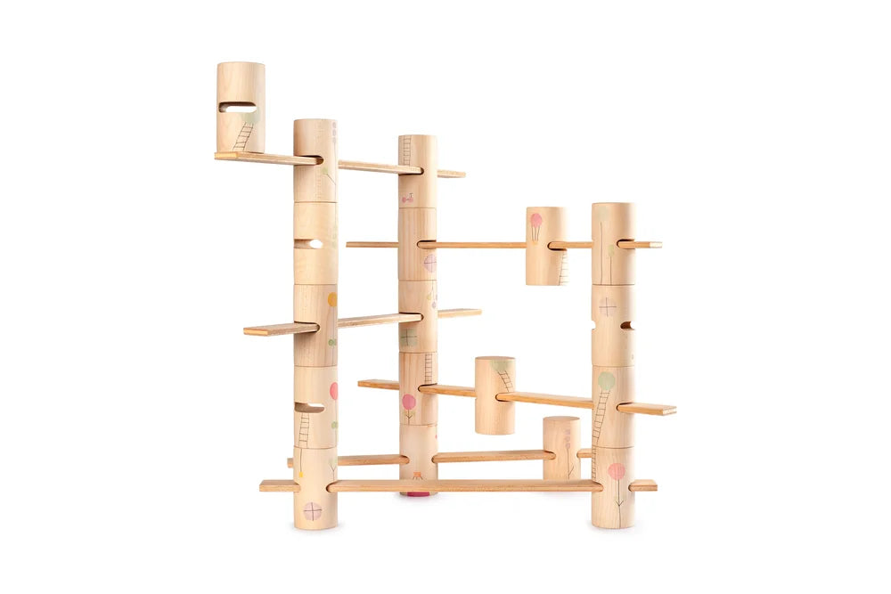 Grapat Woodland Holzspielzeug mit Zylindern, Stäben und Blumenmotiven