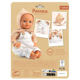 POMEA Puppenkleidung Cannelle: Latzhose mit kariertem Shirt, 18M ; POMEA Puppenkleidung Cannelle Set mit Haube und weißer Kleidung ; POMEA Puppenkleidung Cannelle: Kariertes Shirt mit weißer Latzhose und Haube ; POMEA Puppe in Cannelle Kleidung mit Haube und Strampler