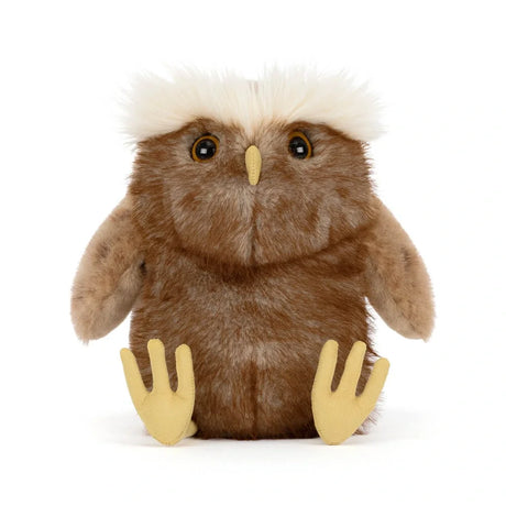 Jellycat Tawoola Owl Plüschtier mit weißem Kopf und braunem Körper