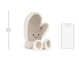 Jellycat Amuseables Fitswell Mitten Handschuh Plüsch, 21 cm, Größenvergleich