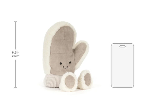 Jellycat Amuseables Fitswell Mitten Handschuh Plüsch, 21 cm, Größenvergleich