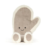 Jellycat Amuseables Fitswell Mitten beige Handschuh mit Smiley-Gesicht