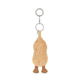 Jellycat Erdnuss Schlüsselanhänger mit beigem Plüsch und Metallringen