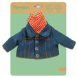 POMEA Puppenkleidung Jeansjacke mit rotem Pünktchentuch ; POMEA Puppenkleidung Jacke Denim Jeans blau für Puppen ; # Alt-Text:POMEA Puppenkleidung Set: Denim-Jacke mit rotem Polka-Dot-Kopftuch ; # POMEA Puppenkleidung Jacke: Denim-Jacke mit rotem Halstuch für PuppenOder kürzer:# Puppe trägt blaue Denim-Jacke, weiße Hose und Sneaker ; POMEA Puppenkleidung Jacke blau weiß rote Bandana Puppe
