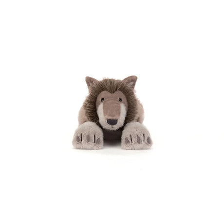 Jellycat Ulrich Wolf Plüschtier mit grauem Fell und weißer Brust