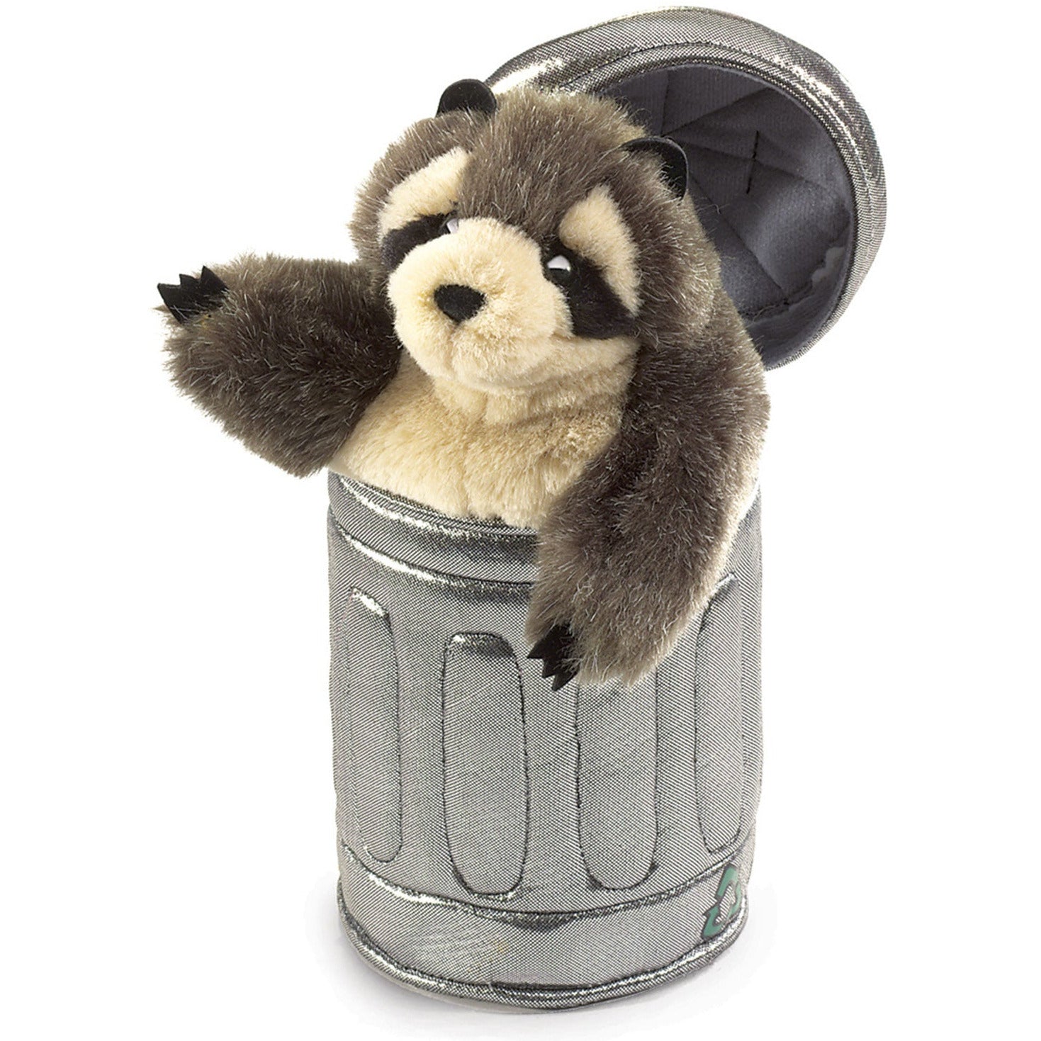 Folkmanis Puppets | Waschbär im Mülleimer / Raccoon in Garbage Can