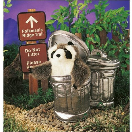 Folkmanis Puppets | Waschbär im Mülleimer / Raccoon in Garbage Can