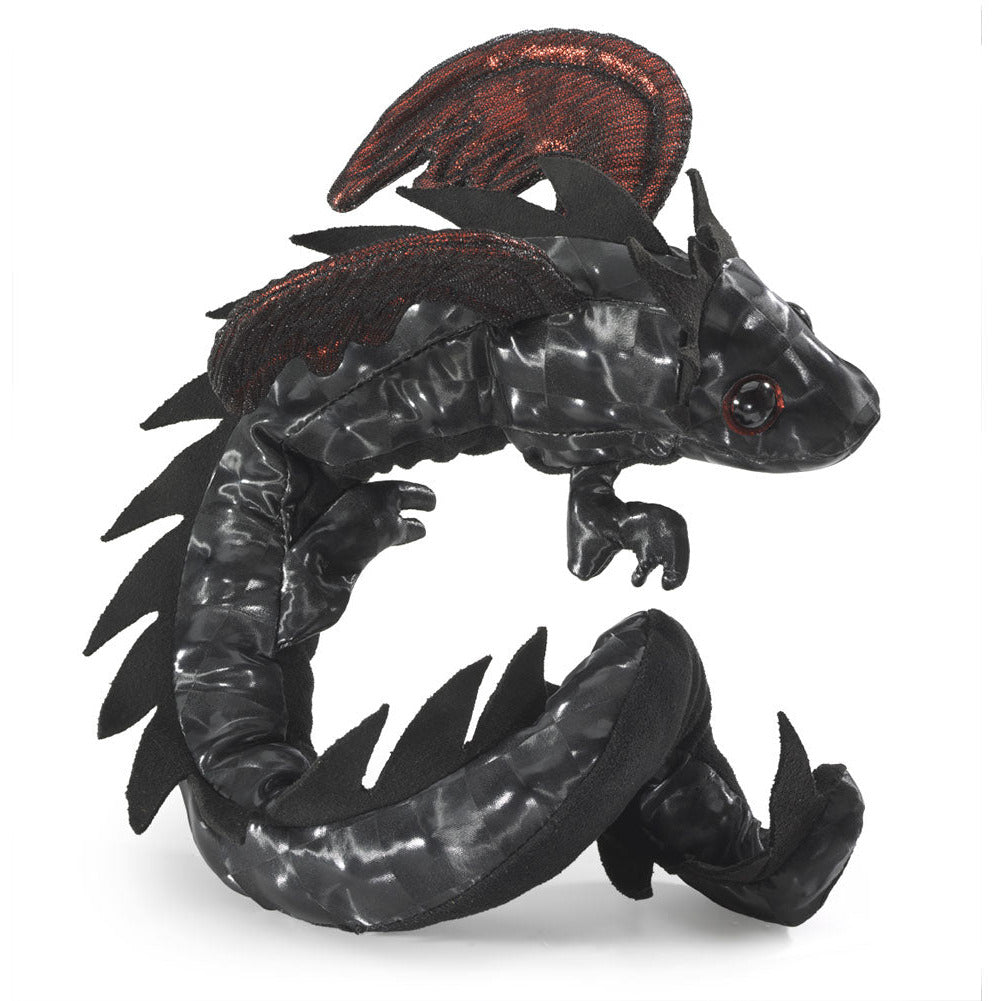 Folkmanis Puppets | Drachen Armband schwarz / Midnight Dragon Wristlet