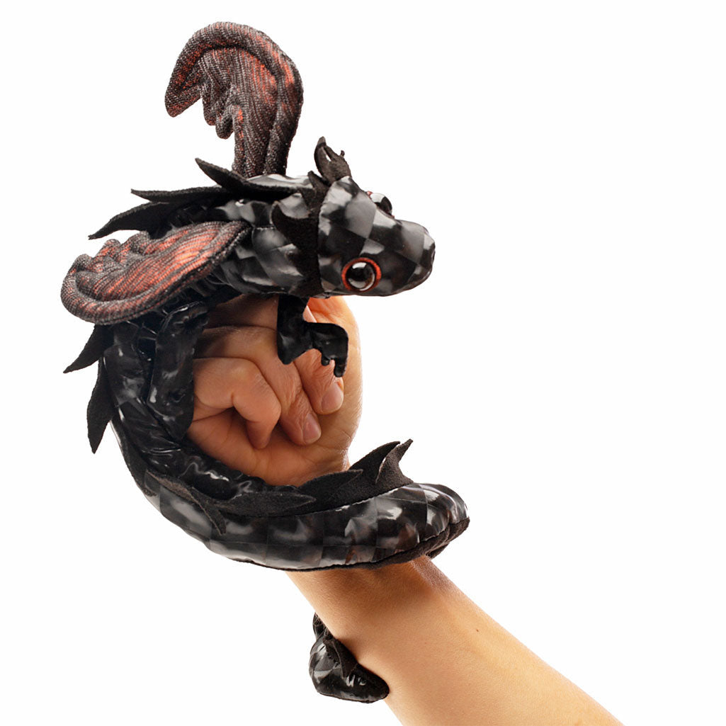 Folkmanis Puppets | Drachen Armband schwarz / Midnight Dragon Wristlet