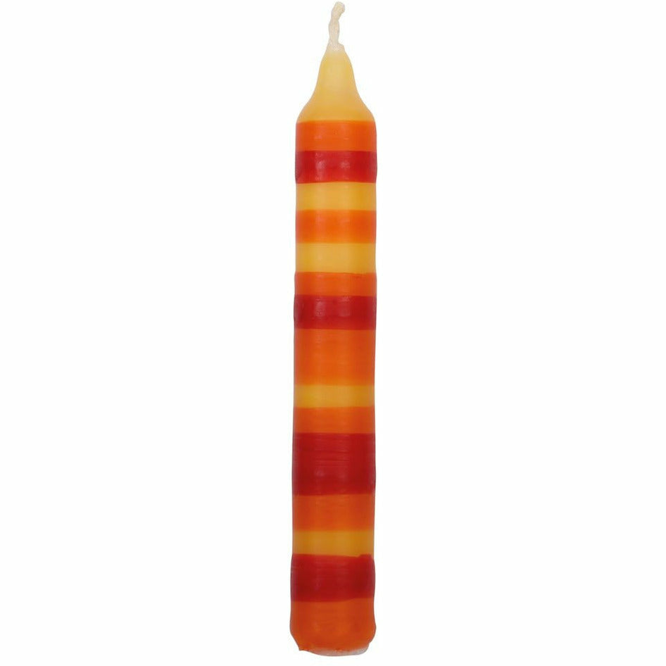 Ahrens | Kerze bunte Streifen orange/gelb