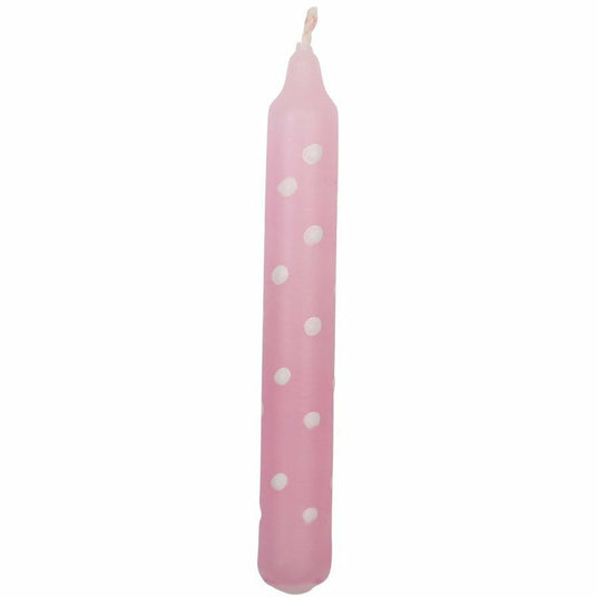 Ahrens | Kerze rosa mit weißen Punkten