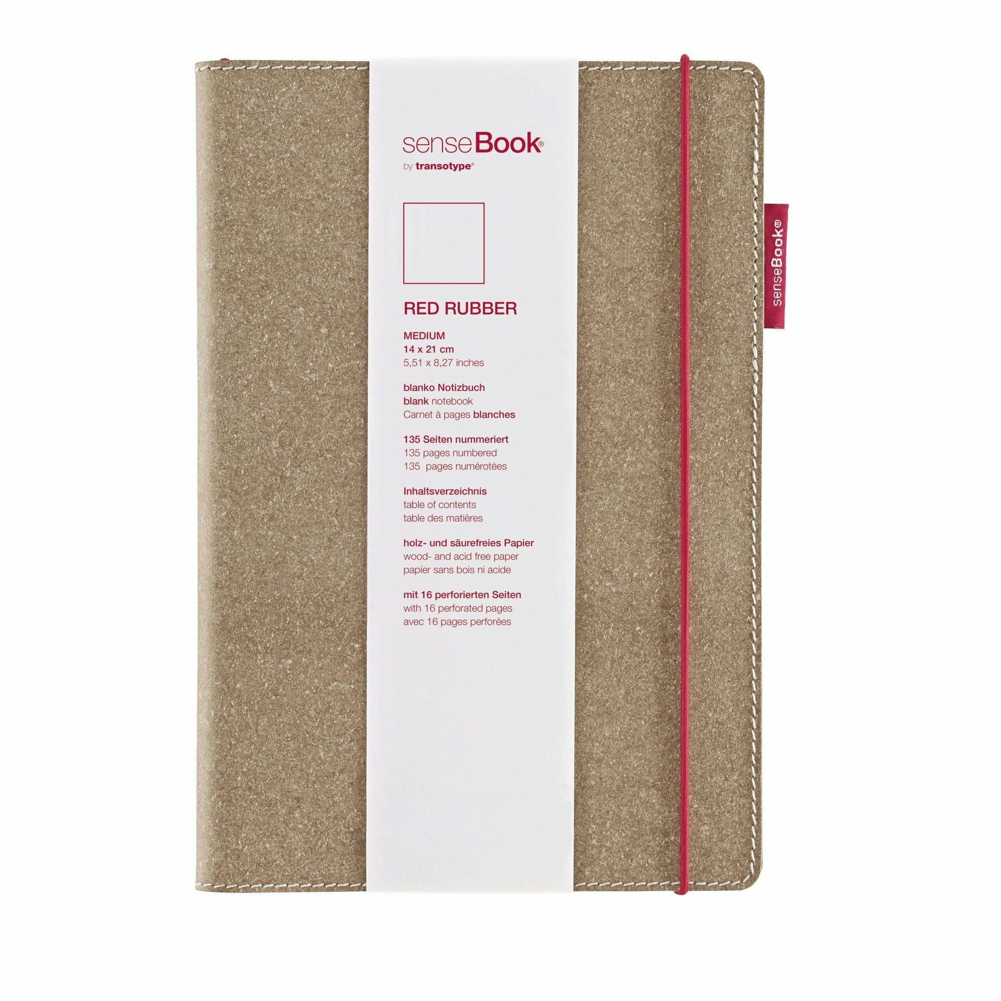 senseBook RED RUBBER blanko / L (20,5 x 28,5 cm)