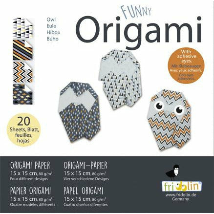 Funny Origami | Eulen | 20 Blätter | 15 cm x 15 cm
