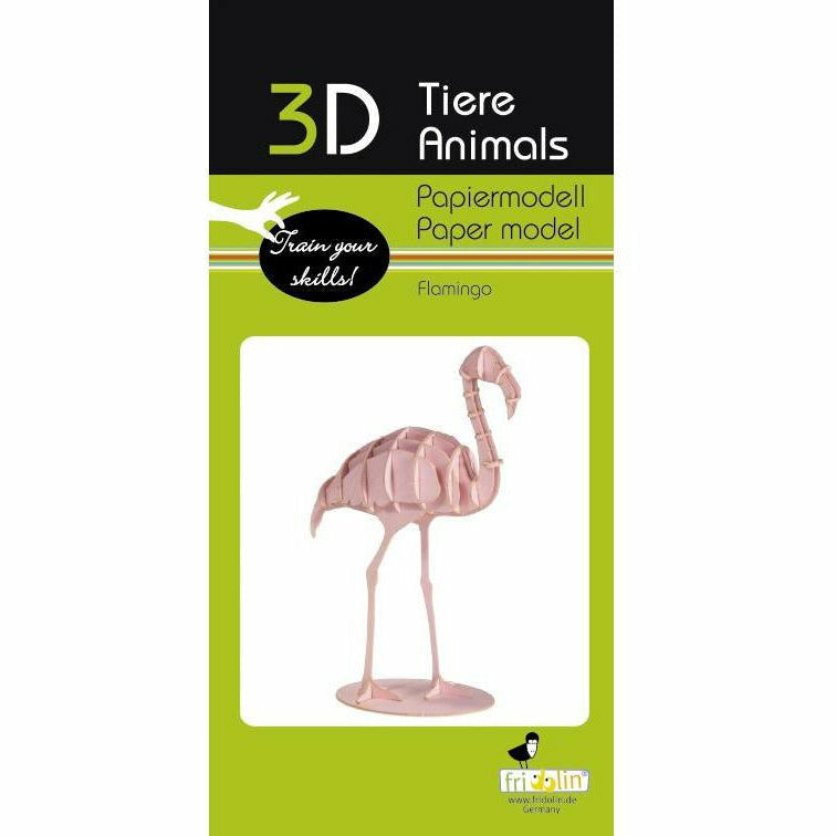 3D-Modell | Flamingo | Spezialkarton | gelasert