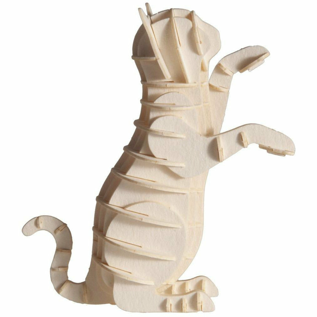 3D-Modell | Katze | weiß | Spezialkarton | gelasert