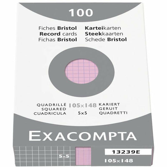 Karteikarten A6 kariert rosa 100St