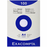 Karteikarten A4 blanco weiss 100St