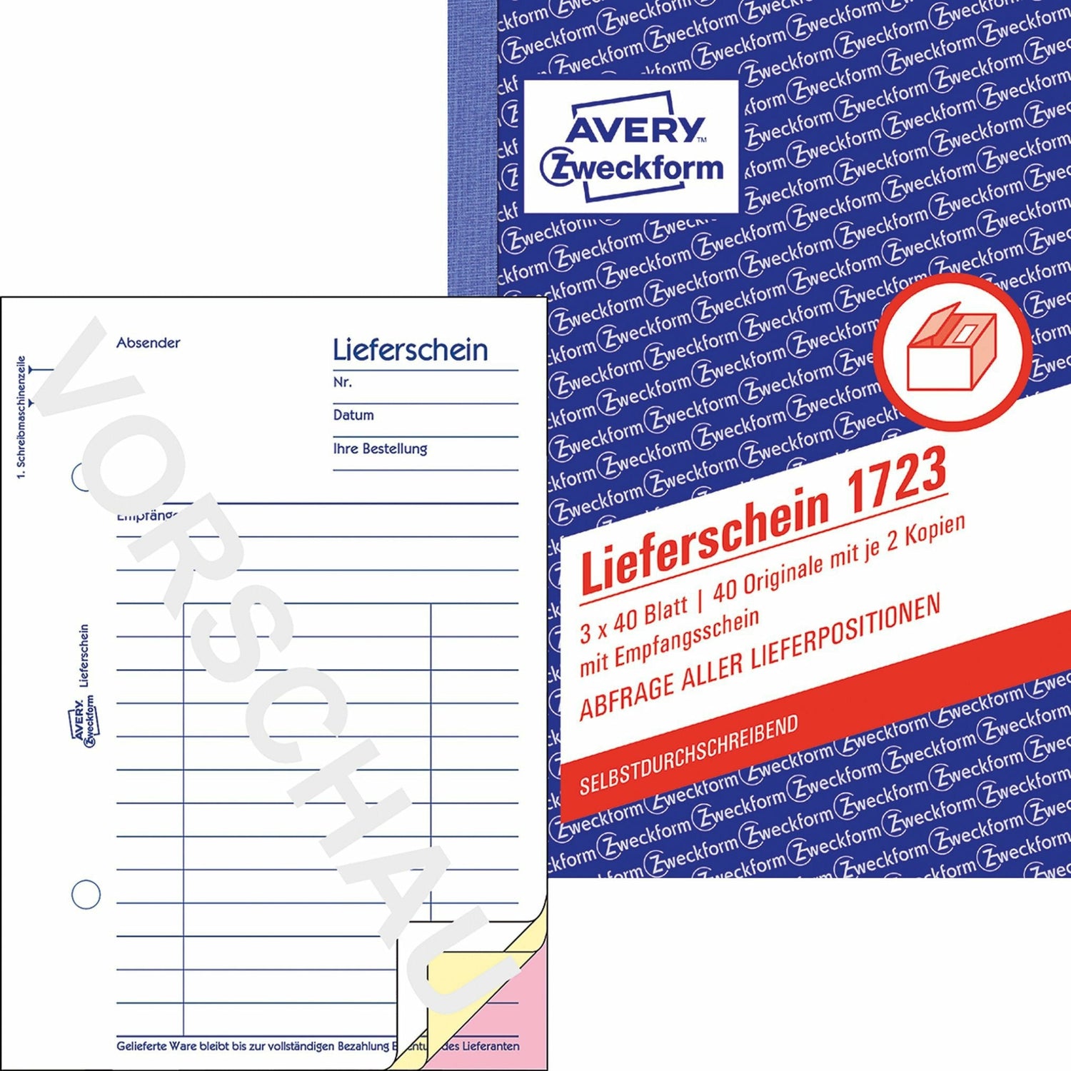 Avery-Zweckform | Lieferscheine mit Empfangsschein | 1723