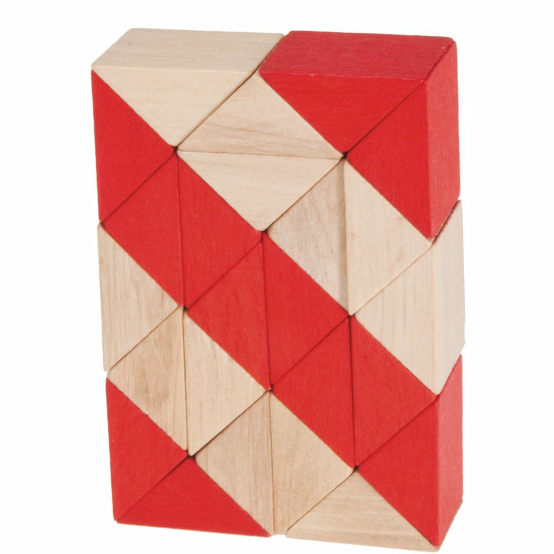 IQ-Test | Snake-Puzzle Holz | zweifarbig natur/rot