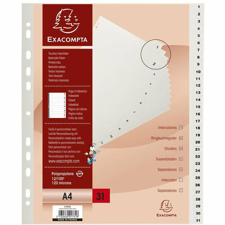 Register A4 1-31tlg PP weiss