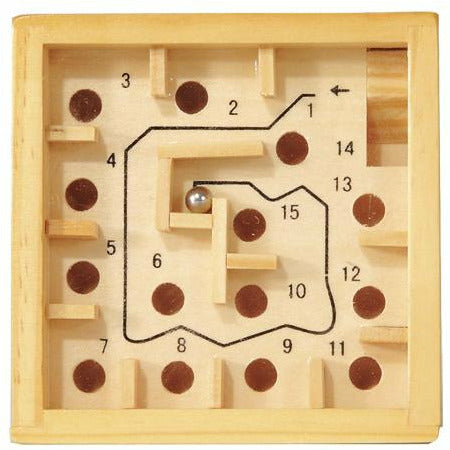 IQ-Test | Labyrinth-Spiel | Holz | 9 cm | natur
