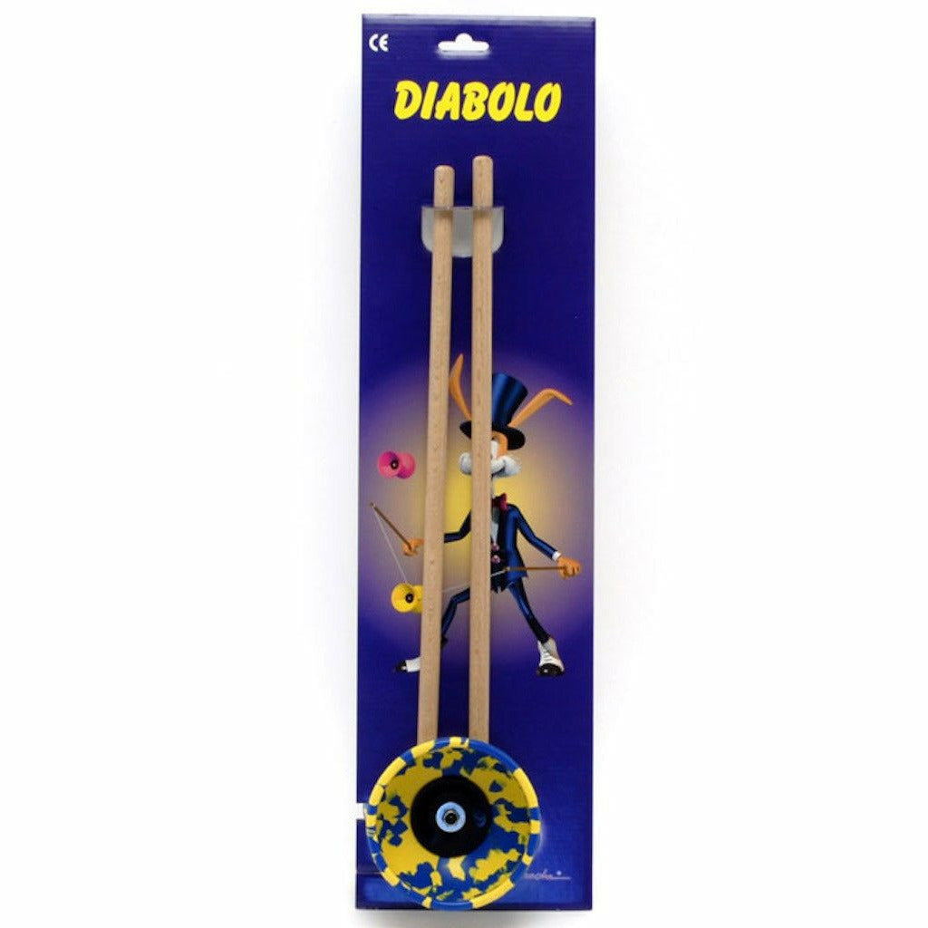 Diabolo Harlekin Medium-Set (Karton) | gelb/blau