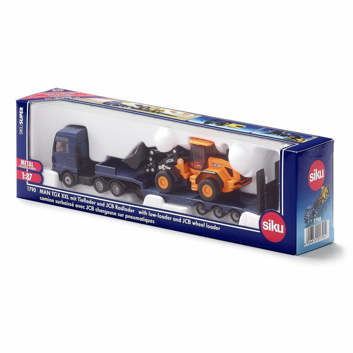 SIKU | MAN LKW mit Tieflader und  JCB Radlader