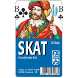 F.X. Schmid | Klassisches Skatspiel, Französisches Bild, 32 Karten in Klarsicht-Box