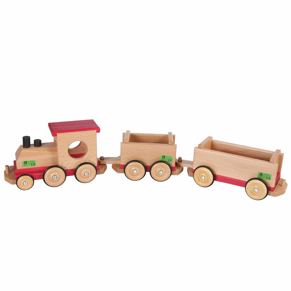 Beck | Holz-Eisenbahn mit 2 Wagen