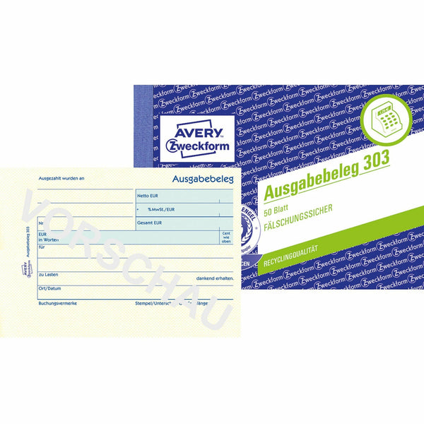Avery-Zweckform | Ausgabebeleg mit Dokumentendruck | 303
