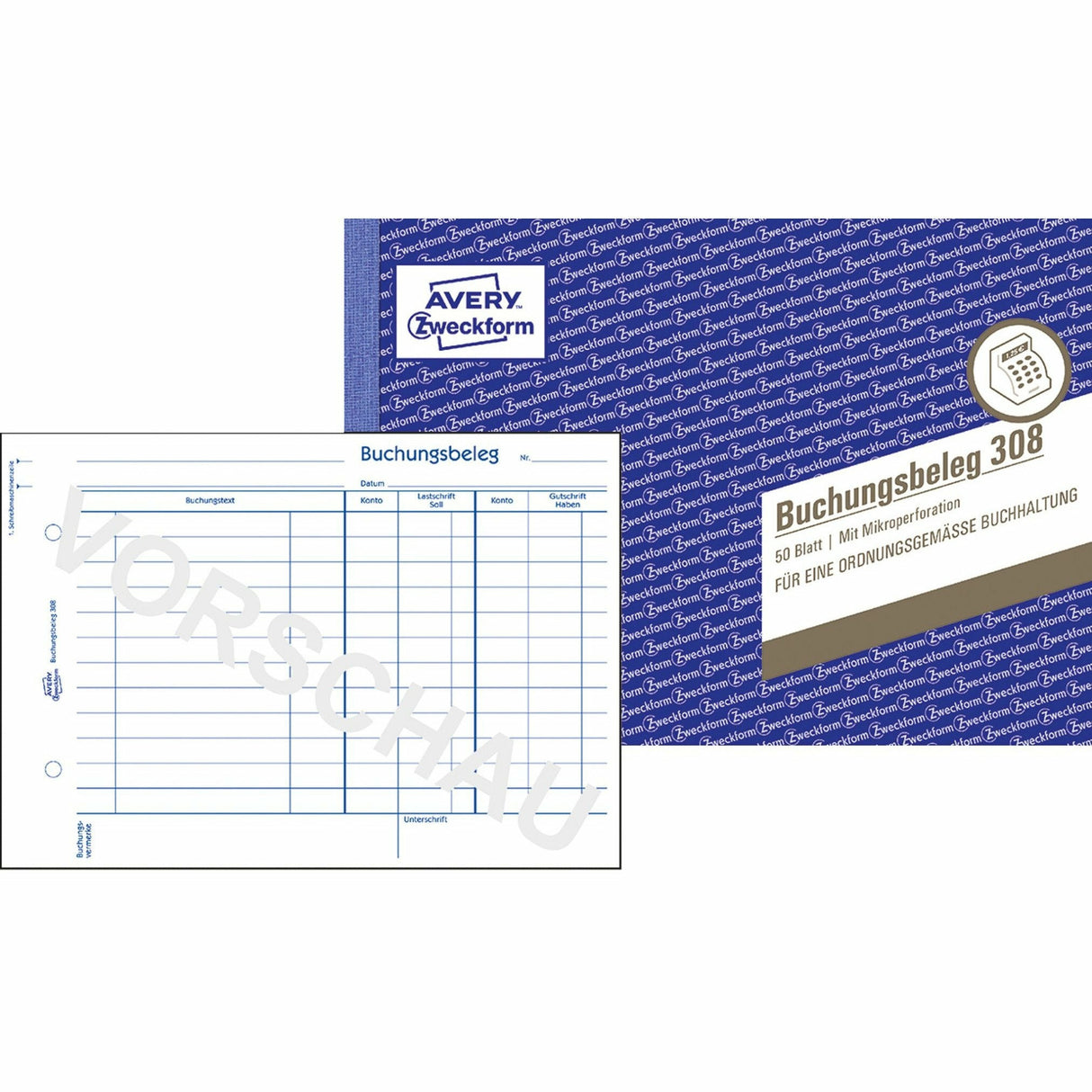 Avery-Zweckform | Buchungsbeleg | 308