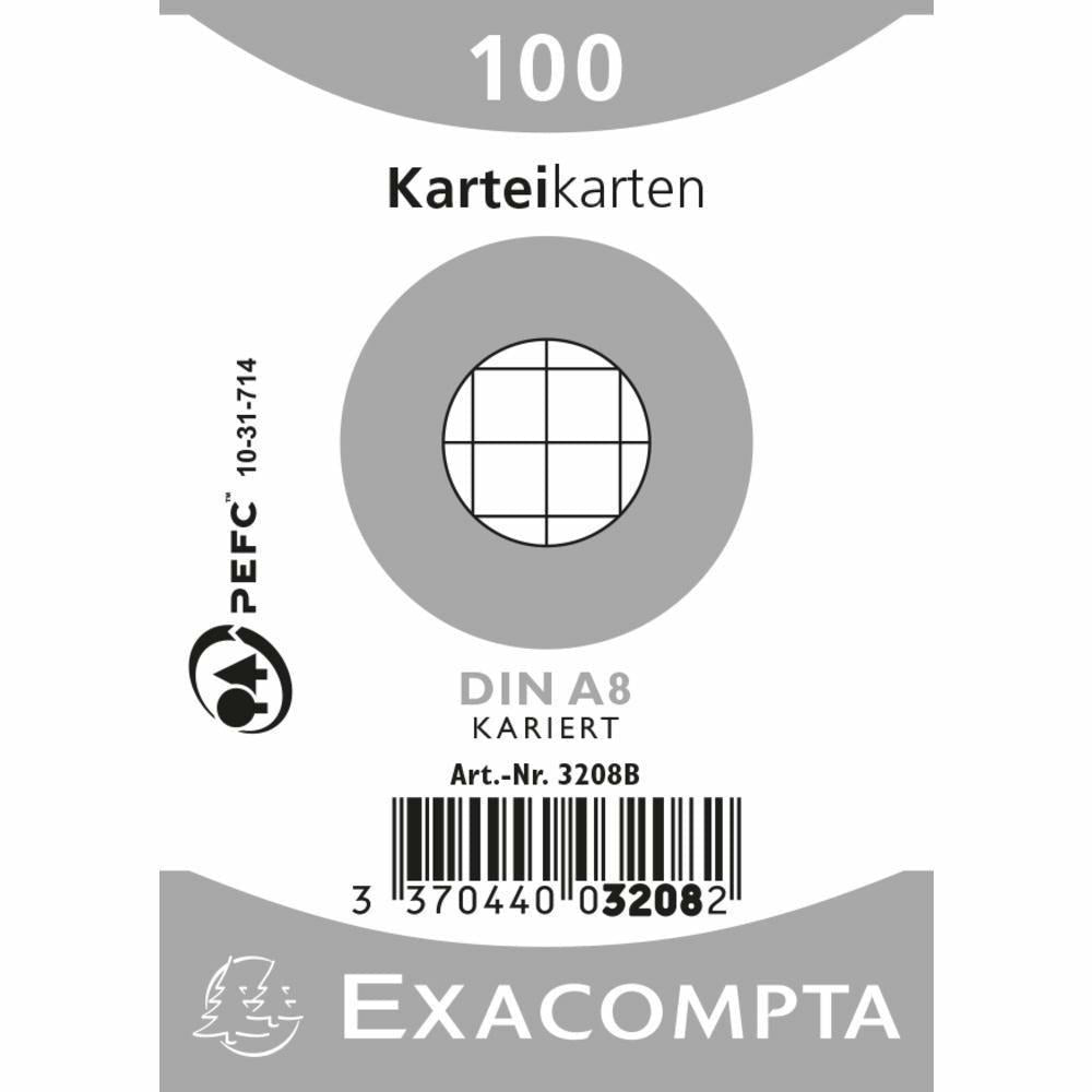 Karteikarten A8 kariert weiss 100St