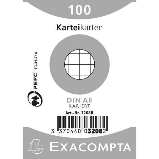 Karteikarten A8 kariert weiss 100St