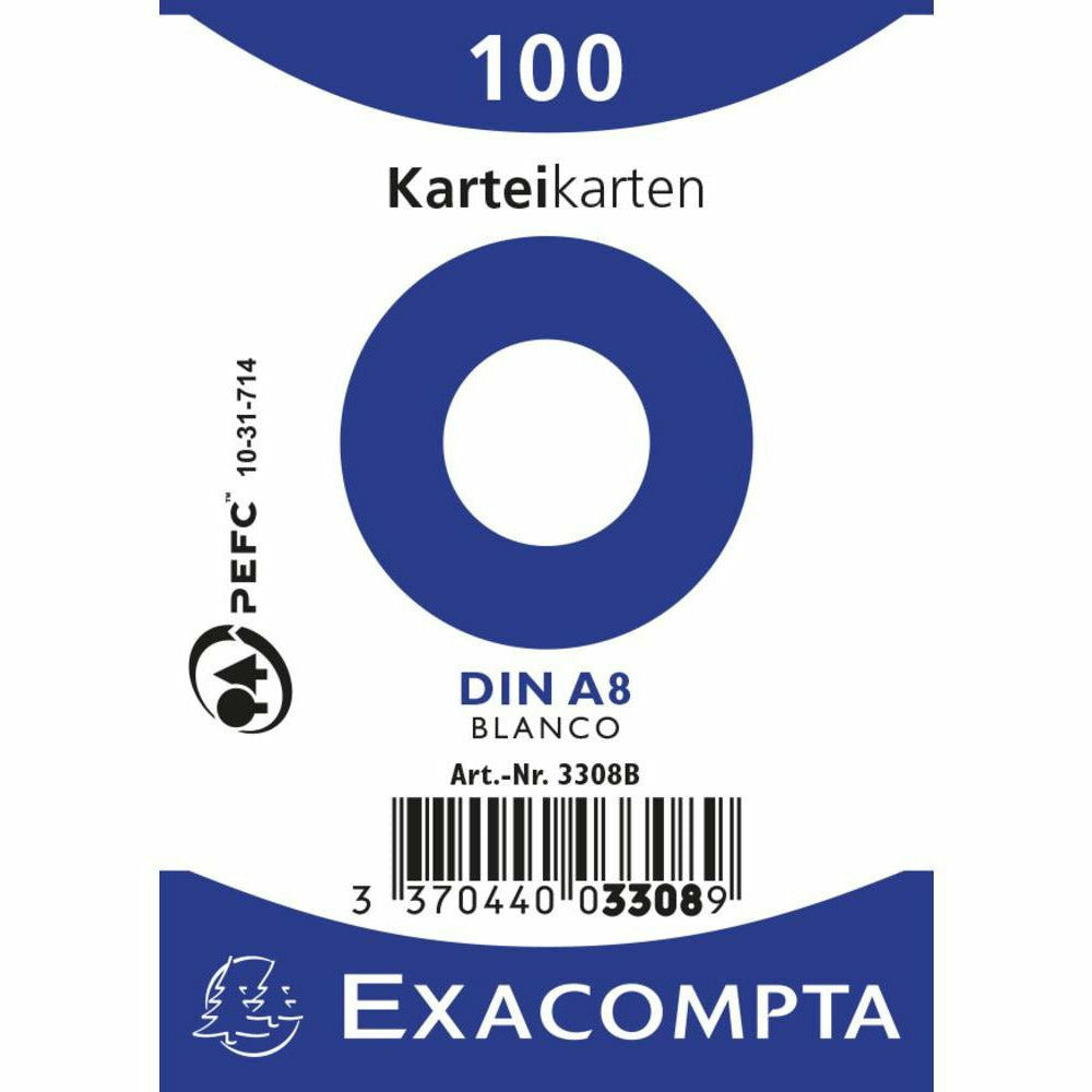 Karteikarten A8 blanco weiss 100St