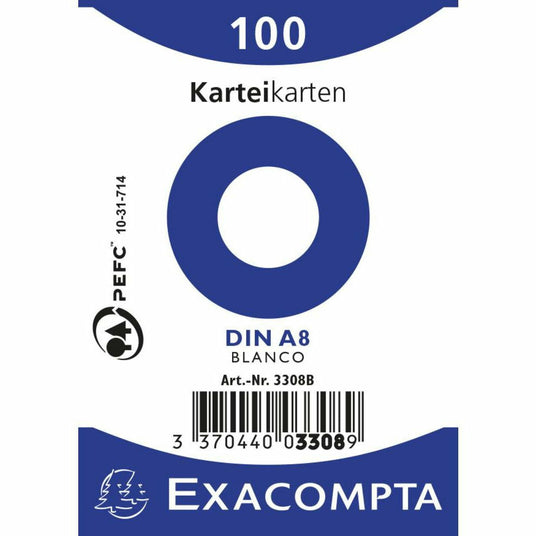 Karteikarten A8 blanco weiss 100St