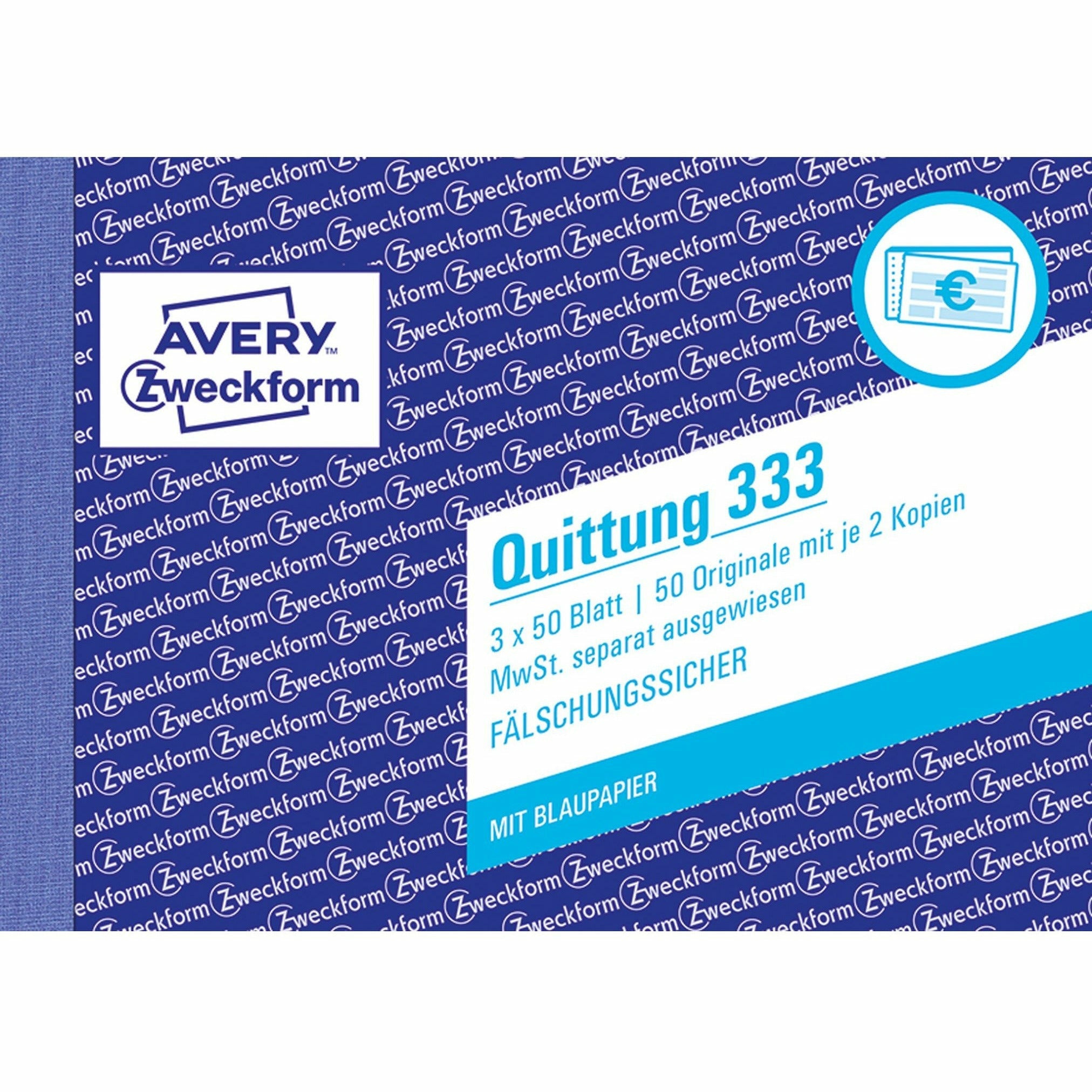 Avery-Zweckform | Quittung MwSt. separat ausgewiesen | 333
