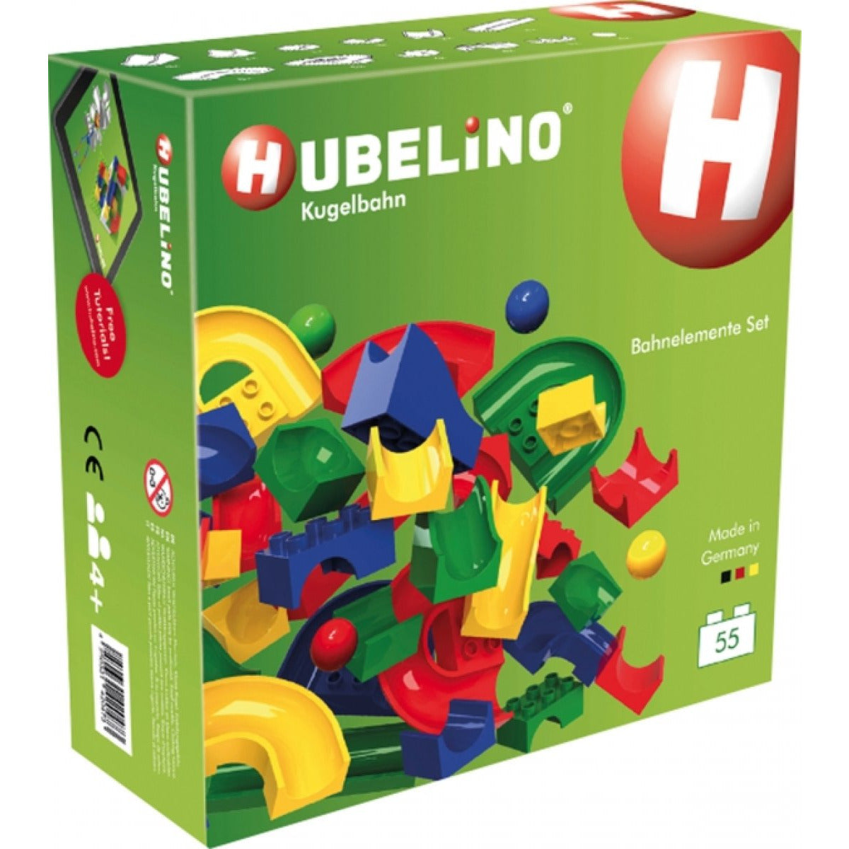 HUBELINO | Kugelbahn | Bahnelemente-Set (55-teilig)