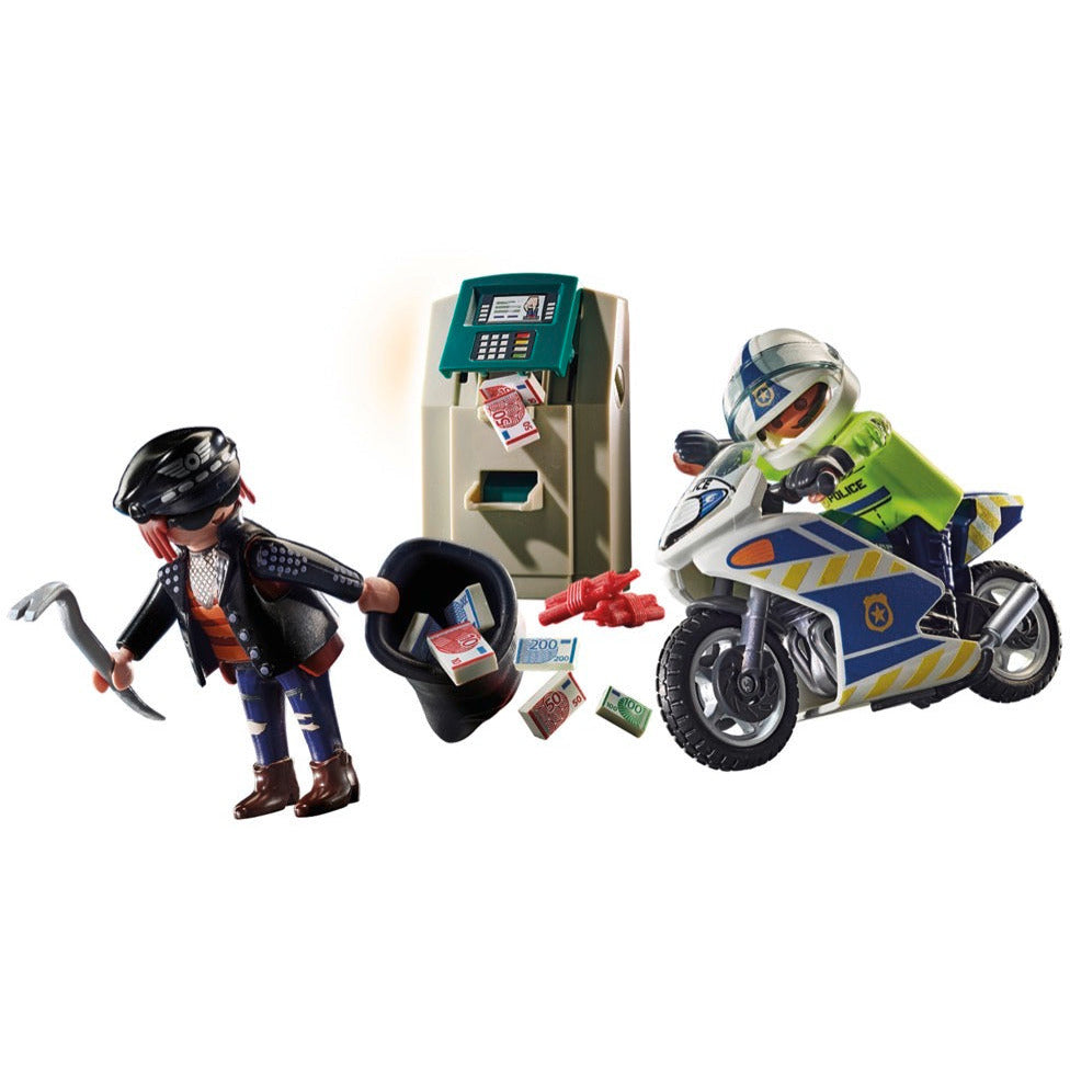 PLAYMOBIL 70572 Polizei-Motorrad: Verfolgung des Geldräubers