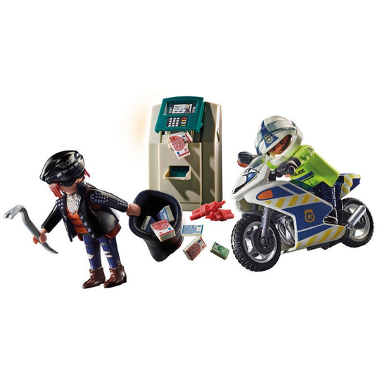 PLAYMOBIL 70572 Polizei-Motorrad: Verfolgung des Geldräubers