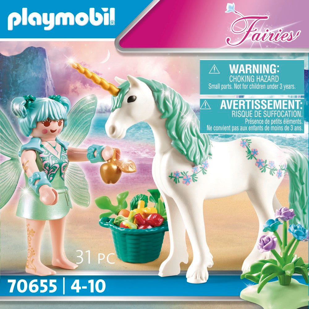 PLAYMOBIL 70655 Einhorn mit Fütter-Fee