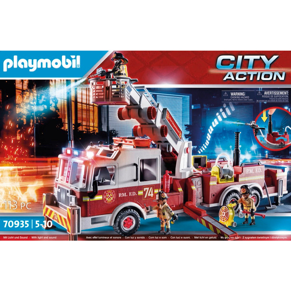 PLAYMOBIL 70935 Feuerwehr-Fahrzeug: US Tower Ladder